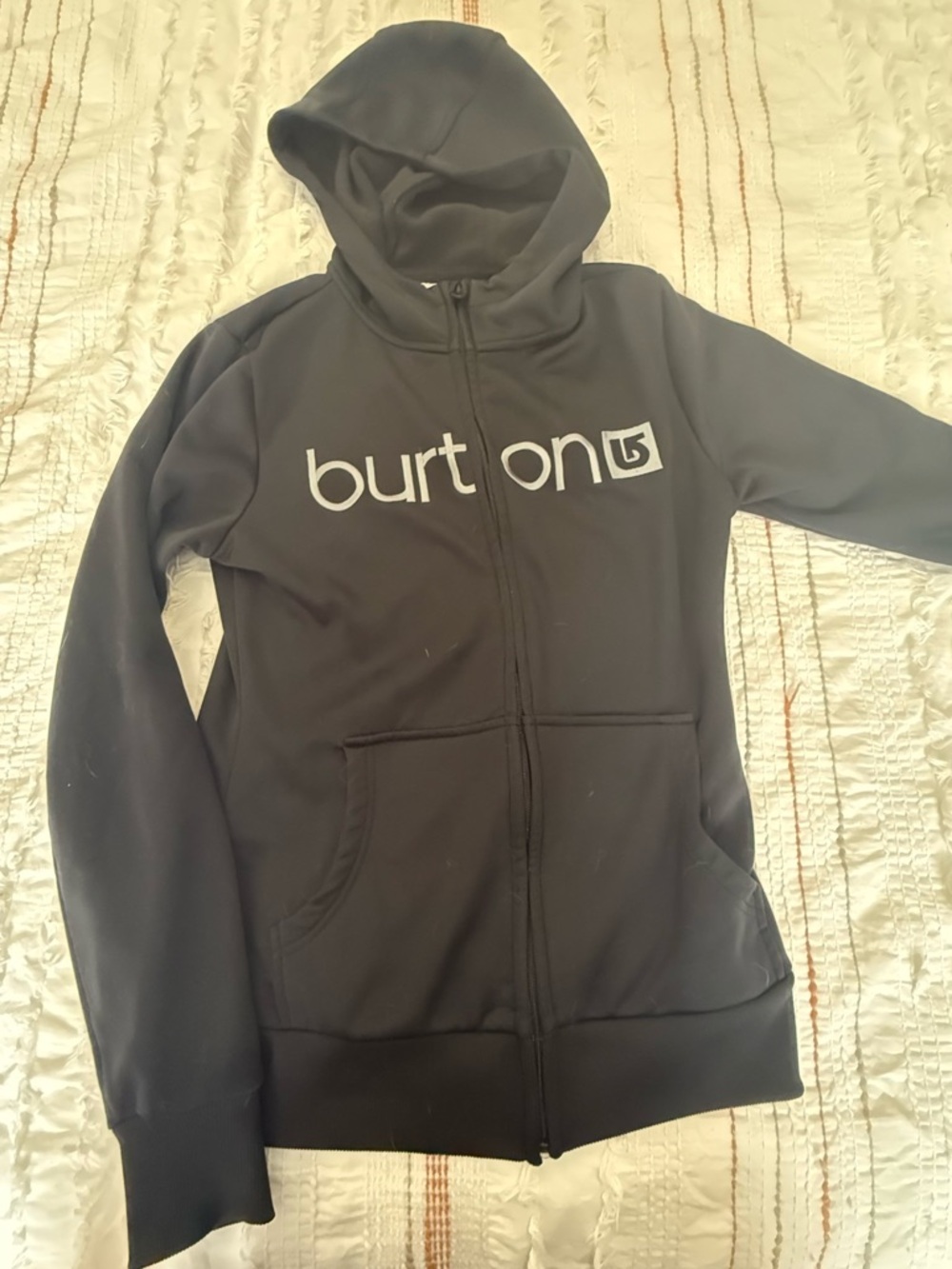 Burton Black Full-Zip Hoodie with White Logo